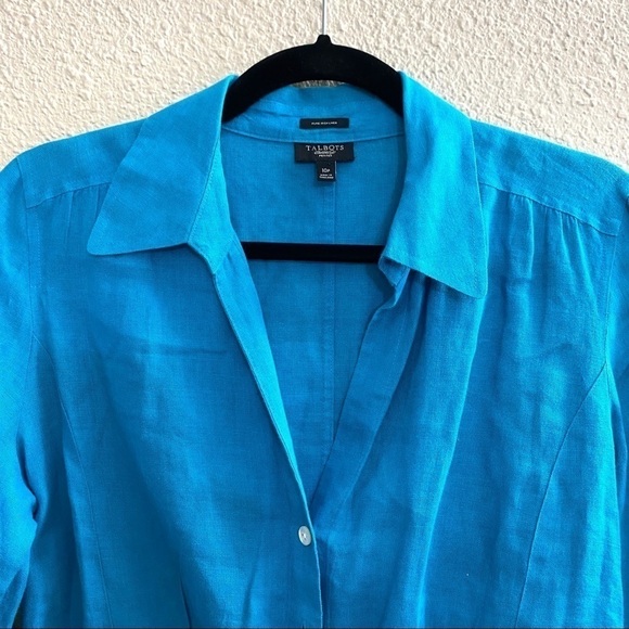 Talbots Blue Button Down Shirt - Picture 3 of 11